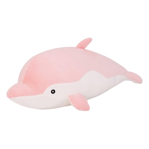 champracer Delfin Plüschtiere Weiche Delphin Puppen Meerestier Plüschspielzeug Flauschiger Stofftier zum Spielen & Kuscheln Geschenk für Kinder Jungen Mädchen (70cm,Rosa) von champracer