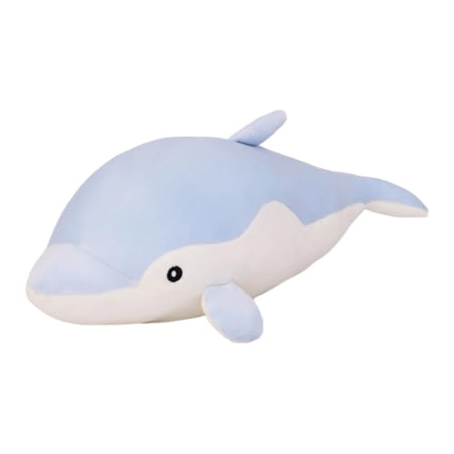 champracer Delfin Plüschtiere Weiche Delphin Puppen Meerestier Plüschspielzeug Flauschiger Stofftier zum Spielen & Kuscheln Geschenk für Kinder Jungen Mädchen (90cm,Blau) von champracer
