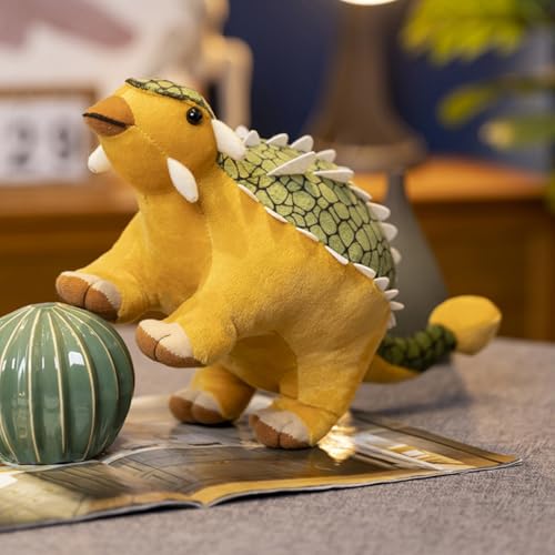 champracer Dino Kuscheltier Dinosaurier Kuscheltier realistisches Dinosaurier Plüsch zum Kuscheln & Spielen Geschenke für Kinder Jungen und Mädchen (40cm Ankylosaurus) von champracer