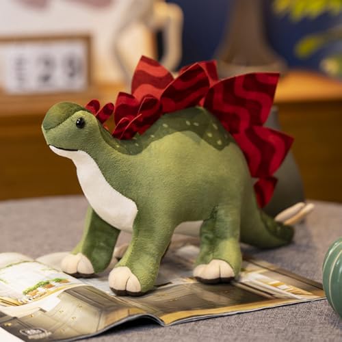 champracer Dino Kuscheltier Dinosaurier Kuscheltier realistisches Dinosaurier Plüsch zum Kuscheln & Spielen Geschenke für Kinder Jungen und Mädchen (40cm Stegosaurus) von champracer