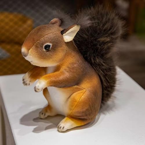 champracer Eichhörnchen Kuscheltier Süß Eichhörnchen Plüschtier Stofftier Dekokissen Geschenk für Mädchen Jungen (25cm) von champracer