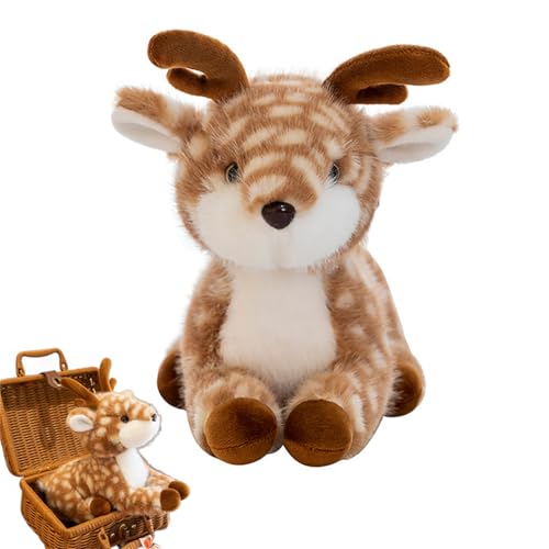 champracer Elch Kuscheltier, Plüschtier Elch Figur Deko, Cartoon Rentier Pflaumenhirsch Plüschpuppe, Süßes Weich Stofftier Flauschig Plüsch Elchpuppen Spielzeug Zum Kinderzimmer Dekoration (50 cm) von champracer