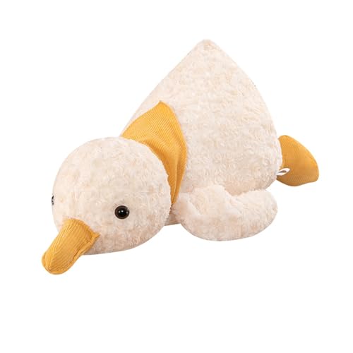 champracer Ente Kuscheltier, Ente Plüschtier mit Halstuch, Ente Spielzeug, Entenplüsch Kissen, Weiches Flauschiges Plush Toy, Geschenk für Kinder Mädchen Jungen (50 cm,weiß) von champracer