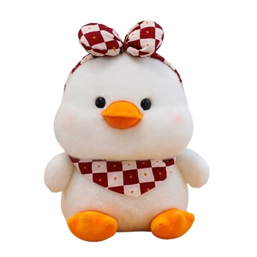 champracer Ente Kuscheltier,Ente Plüschtier Kuscheltier,Enten Plüschtier Groß, Niedliche Kleine Gelbe Ente Plüschpuppe Mit Großem Mund,Geschenk für Kinder Mädchen (55cm,weiß) von champracer