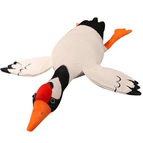 champracer Gans Kuscheltier Gans Plüschtiere Kranich-Plüschtier Schwan Stofftier Niedliches Tier Plüschtier Plüschtier Große Ente Geschenk für Kinder Jungen Mädchen (130cm) von champracer