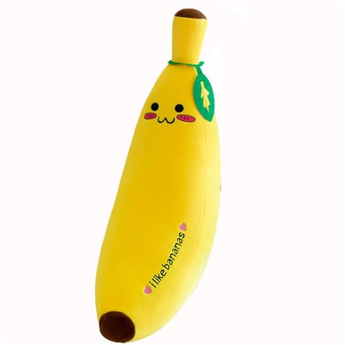 champracer GefüLlte Frucht Plüschtier, Niedliches Bananenkissen, Weiches Plüschkissen, Obst und Gemüse Dekokissen, Plüschtier für Wohnzimmer Sofa Dekoration (50 cm,Niedlich) von champracer
