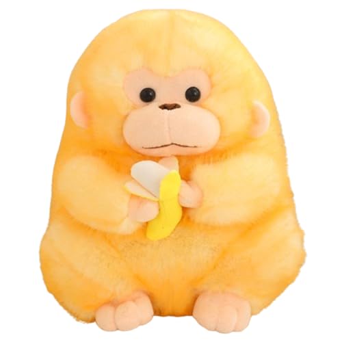 champracer Gorilla Cuddly Toy, Simulation Banana Monkey Plush Toy,King Kong Monkey Toy, Kiss Doll,Realistic Soft Monkey Toy Monkey Plush, Soft Cuddly Toy for Girls, Boys,Babysn (30cm,Gelb) von champracer