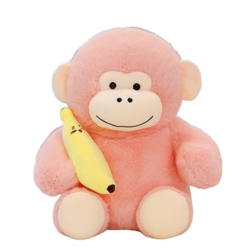 Gorilla Kuscheltier Orang Utan Plüschtier, King Kong Affen Spielzeug KusPuppe Stofftier, zum Spielen und Kuscheln, Weiches Schmusetier für Mädchen, Jungen, Babysn (20 cm,Rosa) von champracer