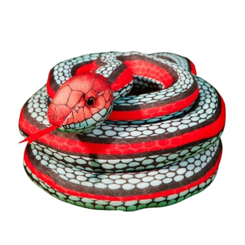 champracer Groß Schlange Kuscheltier, Realistische Plüschschlange Kobra Plüschtier, Weiches Kuscheliges Plüsch-Schlangenspielzeug, Geschenke für Geburtstag Party Prank Requisiten (100 cm,C) von champracer