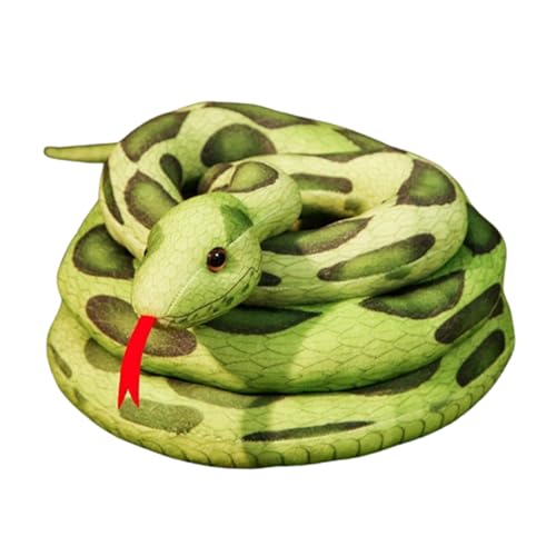 champracer Groß Schlange Kuscheltier, Realistische Plüschschlange Kobra Plüschtier, Weiches Kuscheliges Plüsch-Schlangenspielzeug, Geschenke für Geburtstag Party Prank Requisiten (200 cm,A) von champracer