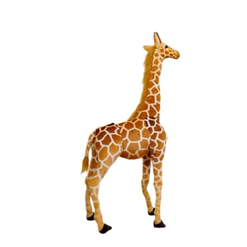champracer Großes Giraffe Plüschtier, Giraffe Kuscheltier Groß Stehend Riesen Stofftier Puppe Deko Geschenk Kinder Spielzeug Braun Gelb (140cm) von champracer