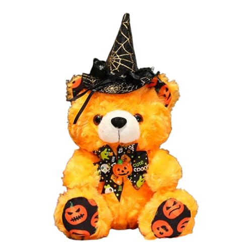 champracer Halloween Bär Teddybär,Teddybär mit Kürbis Plüschtier Süßes Stofftier Kuscheltiere zum Kuscheln,Halloween Deko,Plüschtier Kuscheltier Stofftier Geschenk Jungen und Mädchen (28cm,D) von champracer