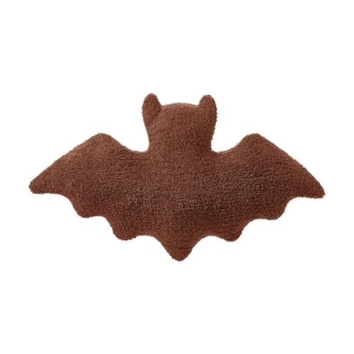 champracer Halloween Fledermaus geformt Kissen, Plüschtier, Fledermaus Plüsch Kissen Sofa Kissen, kreative Kissen, Auto Kissen Wohnzimmer Sofa Kissen, Schlafzimmer (Braun,20x40 cm) von champracer
