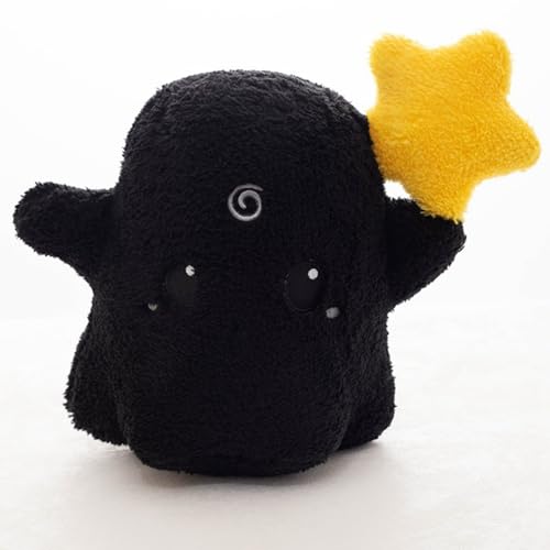 champracer Halloween Kuscheltier Gespenster Halloween Deko 20cm Geisterplüsch Geisterkissen HalloweenKinder Geschenk Deko (20cm,Schwarz) von champracer