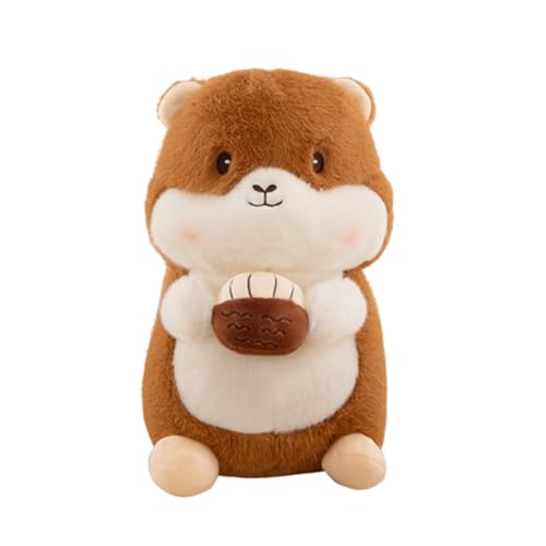 champracer Hamster Plüschtier,Meerschweinchen Plüschtier,Kuscheltiere Kissen Spielzeug Puppe,Kawaii Plüsch Anime Plushie Dekoration,Für Kinder Kinder Babyspielzeug (30cm,Braun) von champracer