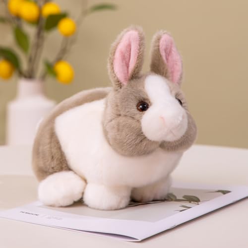 champracer Hase Plüschtier 28cm Kuscheltier-Hase Kaninchen Kuscheltier Flauschiger Stofftier zum Spielen & Kuscheln Geschenk für Kinder Jungen Mädchen (Grau) von champracer
