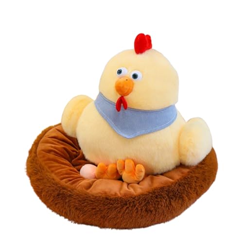 champracer Huhn Plüschtier,Huhn Kuscheltier, Hühnerstall Plüschtier,Tierhuhn Plüsch Bauernhof Henne Plüschtier Kissen,Kuscheltier Kawaii Realistische,Für Kinder Kinder Babyspielzeug (30cm) von champracer