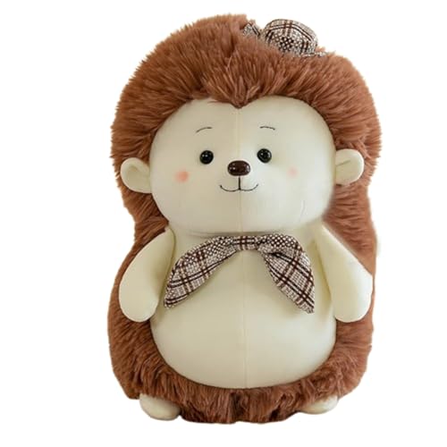 champracer Igel Kuscheltier, Simulation Igel Plüschpuppe, Weiches Flauschiges Plush Toy, Cartoon Igel plüschtier, Geschenk für Kinder, Mädchen und Jungen (50 cm,brauner Hut) von champracer