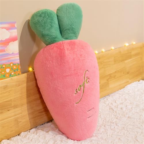 champracer Karotten Kissen, SüßE Karotte Wurfkissen, Karotte Umarmung Kissen, Niedliche GefüLlte Tiere Puppe Spielzeug Geschenke für Schlafzimmer, Sofa, BüRodekoration (Rosa, 90 cm) von champracer