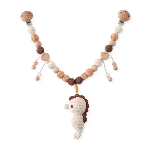 champracer Kinderwagen Spielzeug, Niedliche Tierform Kinderwagenspielzeug, Kinderwagen Zubehör, für Kinderbett, Autositz, Babyschale, Neugeborene Geschenk (Seepferdchen) von champracer