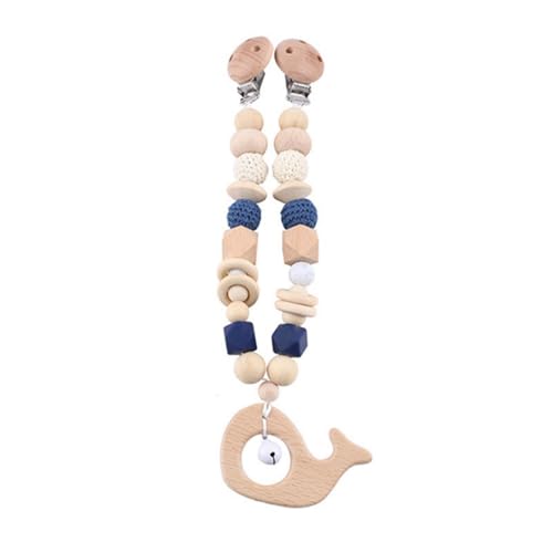 champracer Kinderwagenkette aus Holz, Kinderwagen Spielzeug, Niedliche Tierform Kinderwagenspielzeug, Kinderwagenanhänger Kette, für Kinderbett, Autositz, Babyschale, Neugeborene Geschenk (Wal) von champracer
