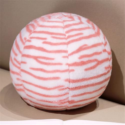 champracer Kugelkissen, Ball plüschtier, Nordische runde Wurfkissen, Plüsch Ball Dekokissen, Runde Plüschkissen für Couch, Sofa, Schlafzimmer (30 * 30 cm,weiß-rot) von champracer