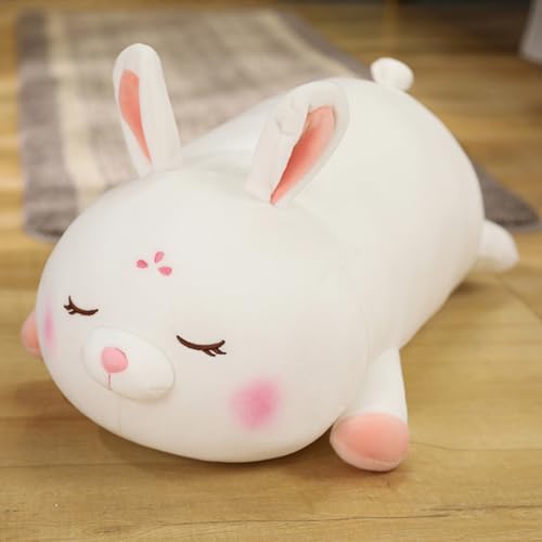 champracer Kuschel-Kissen, Plüschtier Husky süße Plüschkissen Husky Stofftier Hund Flauschiges Kuscheltierkissen Geschenk für Kinder Jungen Mädchen (60cm,Kaninchen) von champracer