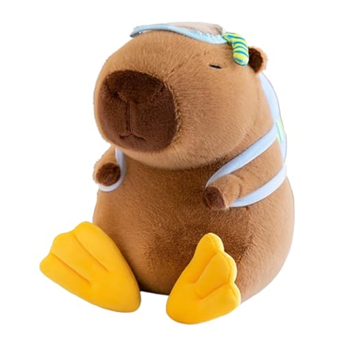 champracer Kuscheltier Capybara 25 cm,Niedliches Capybara Niedliches Spielzeug Niedliches Plüschtier Gefülltes Tier Plüschpuppe,2 in 1 Kreative Taucher Capybara Stofftier Spielzeug (30Cm,Diving) von champracer