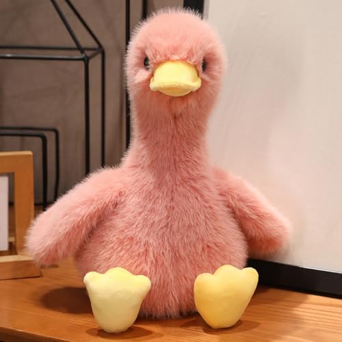 Champracer Kuscheltier Ente, Nachahmung Nerz Plüschtier, Niedliche Flauschige Stoffpuppe, Geschenk für Kinder (30cm, Rosa) von champracer