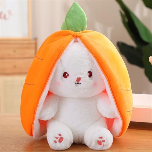 champracer Kuscheltier Hase, Hasen Verstecken, Flip PlüSch Spielzeug, GefüLltes Kaninchen Mit Karotten Und Erdbeeren, Versteck Und Suchende Hasen In Karotten Oder Erdbeerenbeute (Karotte Hase, 50 cm) von champracer