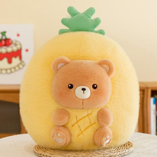 champracer Kuscheltier-Hase Schwein Plüschtier Kuscheltier Liegendes Schwein Plüsch im Inneren Einer Wassermelone Hase Stofftier Stofftier aus weichem Plüsch Geschenk für Kinder (Ananas-Bär) von champracer