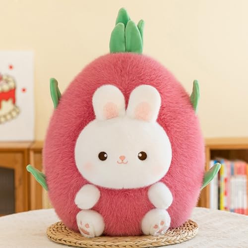 champracer Kuscheltier-Hase Schwein Plüschtier Kuscheltier Liegendes Schwein Plüsch im Inneren Einer Wassermelone Hase Stofftier Stofftier aus weichem Plüsch Geschenk für Kinder (Drachenfrucht-Hase) von champracer