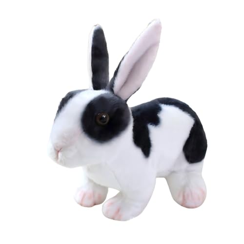 champracer Kuscheltier Hase Sitzend Klein Plüsch Kaninchen Schwarz Flauschige Stofftier Braun Plüschhase Simulation Plüschtier Weiche Hase Puppe Ostergeschenk für Mädchen Kinder Jungen (30cm,Schwarz) von champracer