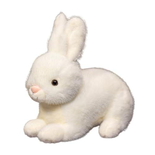 champracer Kuscheltier Hase Sitzend Stofftier Hase 21cm Simulation Plüschtier Plüschhase,Kaninchen Kuscheltier für Kinder Stofftier Schmusetier zum Kuscheln Spielen, Oster for Kinder (Weiß) von champracer