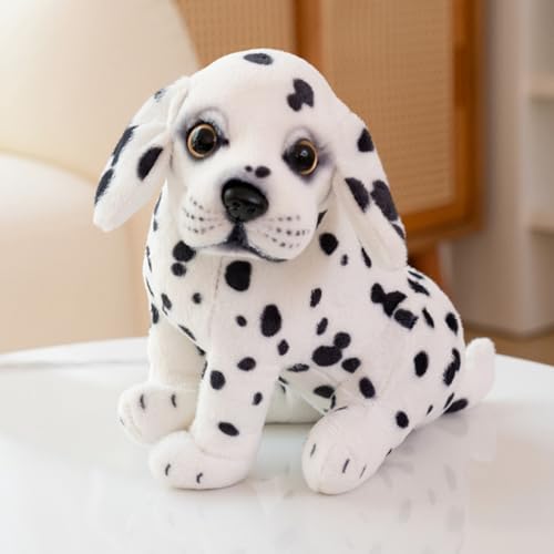 champracer Kuscheltier Hund 20cm Hund Plüschtier Bulldogge Husky Plüsch-Hund Simulation Tier Puppe Plüsch Geschenke für Kinder Jungen Mädchen (hockend,Gefleckter Hund) von champracer