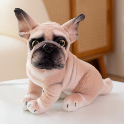 champracer Kuscheltier Hund 20cm Hund Plüschtier Bulldogge Husky Plüsch-Hund Simulation Tier Puppe Plüsch Geschenke für Kinder Jungen Mädchen (hockend,Stierkampf) von champracer