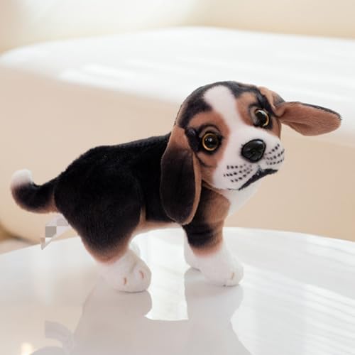 champracer Kuscheltier Hund 20cm Hund Plüschtier Bulldogge Husky Plüsch-Hund Simulation Tier Puppe Plüsch Geschenke für Kinder Jungen Mädchen (stehend,Beagle) von champracer
