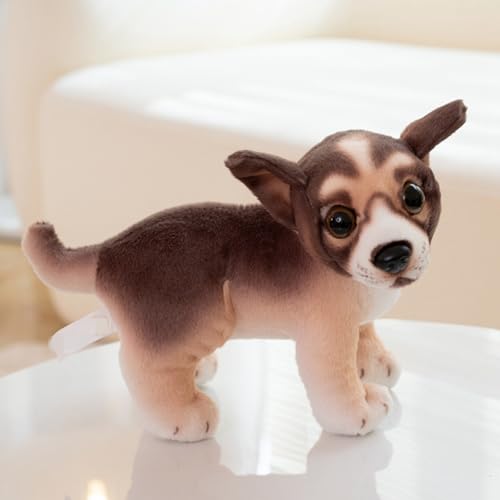 champracer Kuscheltier Hund 20cm Hund Plüschtier Bulldogge Husky Plüsch-Hund Simulation Tier Puppe Plüsch Geschenke für Kinder Jungen Mädchen (stehend,Chihuahua) von champracer