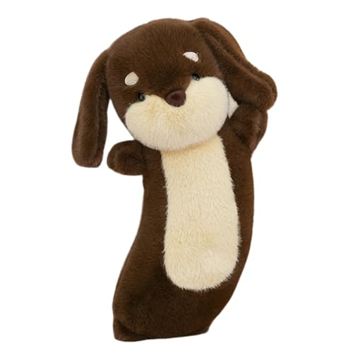 champracer Kuscheltier Hund Dackel schwarz-braun Plüsch Hund Simuliertes Dackel Hund Plüschtier Flauschige und Weiches Geschenke für Kinder Jungen Mädchen (40cm,Braun) von champracer
