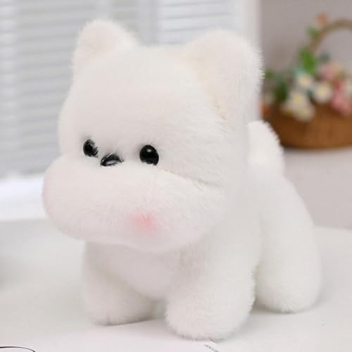 champracer Kuscheltier Hund Plüsch Chenery Corgi Plüschtier Stofftier Hund Gefülltes Tier Plüschtier Geschenke für Kinder Jungen Mädchen (Bichon Frise) von champracer