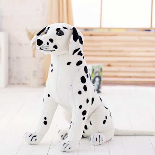 champracer Kuscheltier Hund Plüschtier Dalmatiner Simuliertes Tier Hund Plüschtier Stofftier Hund Lebensecht Weiß Schwarz Dalmatiner Tier Plüsch Puppe Hund Geschenk für Kinder (60cm,Stehend) von champracer