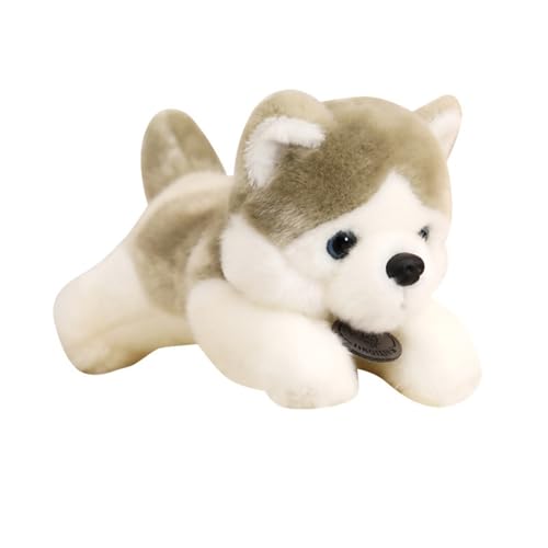 champracer Kuscheltier Hund Plüschtier Husky Plüsch-Hund Simulation Tier Puppe Plüsch Flauschiger Stofftier zum Spielen & Kuscheln Geburtstagsgeschenk für Kinder (35cm) von champracer