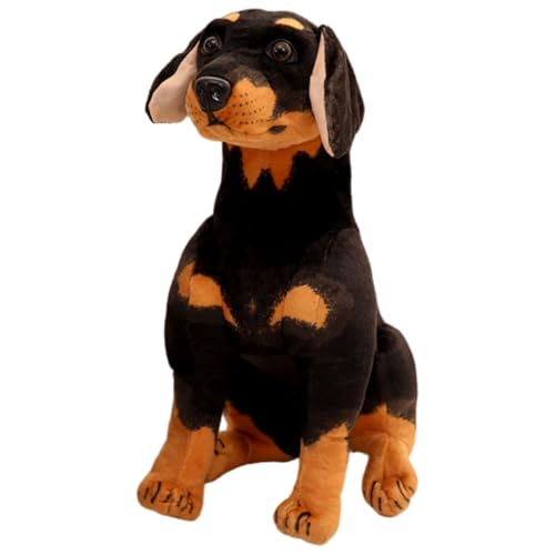 champracer Kuscheltier Hund Simulationshund-Plüschtier lebensechter Rottweiler-Welpe Kuscheltier Stofftier Plüschhund Geschenk für Freunde und Kinder (75cm) von champracer