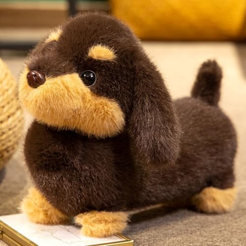 champracer Kuscheltier Hund Simuliertes Dackel Hund Plüschtier Plüsch Hund Flauschige und Weiches Geschenke für Jungen Mädchen (45cm) von champracer