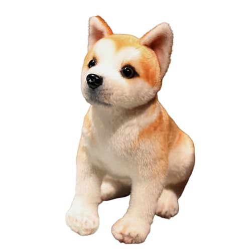 champracer Kuscheltier Hund Simuliertes Tier Hund Plüschtier Akita-Hund Plüschtier Kawaii Plüsch Akita-Hund Kuscheltier Geschenke für Jungen Mädchen (klein,Sitzende Position-A) von champracer