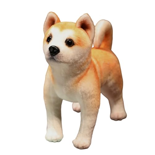 champracer Kuscheltier Hund Simuliertes Tier Hund Plüschtier Akita-Hund Plüschtier Kawaii Plüsch Akita-Hund Kuscheltier Geschenke für Jungen Mädchen (klein,Stehende Position-A) von champracer