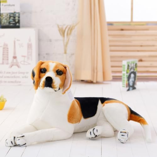 champracer Kuscheltier Hund Simuliertes Tier Hund Plüschtier Plüschtier Hund Plüsch Hund Stofftier Hund Hund Lebensecht Geschenk für Kinder Mädchen Jungen (90cm,liegend) von champracer