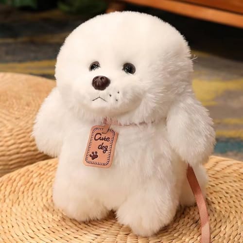 champracer Kuscheltier Hund Stofftier Hund Plüsch Hund Kissen Puppy Plüschtiere zum Kuscheln & Spielen Geschenke für Jungen Mädchen (25cm,Weiß) von champracer