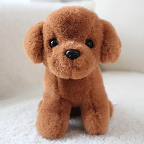 champracer Kuscheltier Hund süßes Teddy Hund-Plüschtier Realistische Plüschhund zum Kuscheln & Spielen Geschenke für Jungen Mädchen (Braun) von champracer