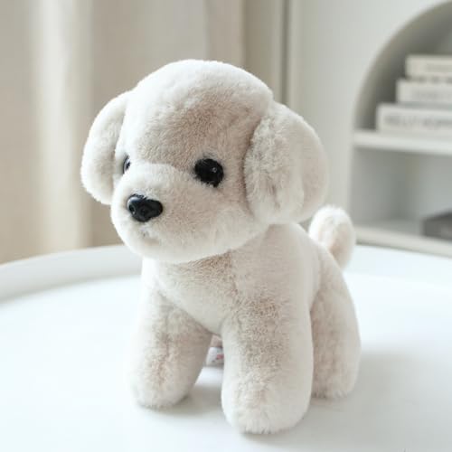 champracer Kuscheltier Hund süßes Teddy Hund-Plüschtier Realistische Plüschhund zum Kuscheln & Spielen Geschenke für Jungen Mädchen (Grau) von champracer